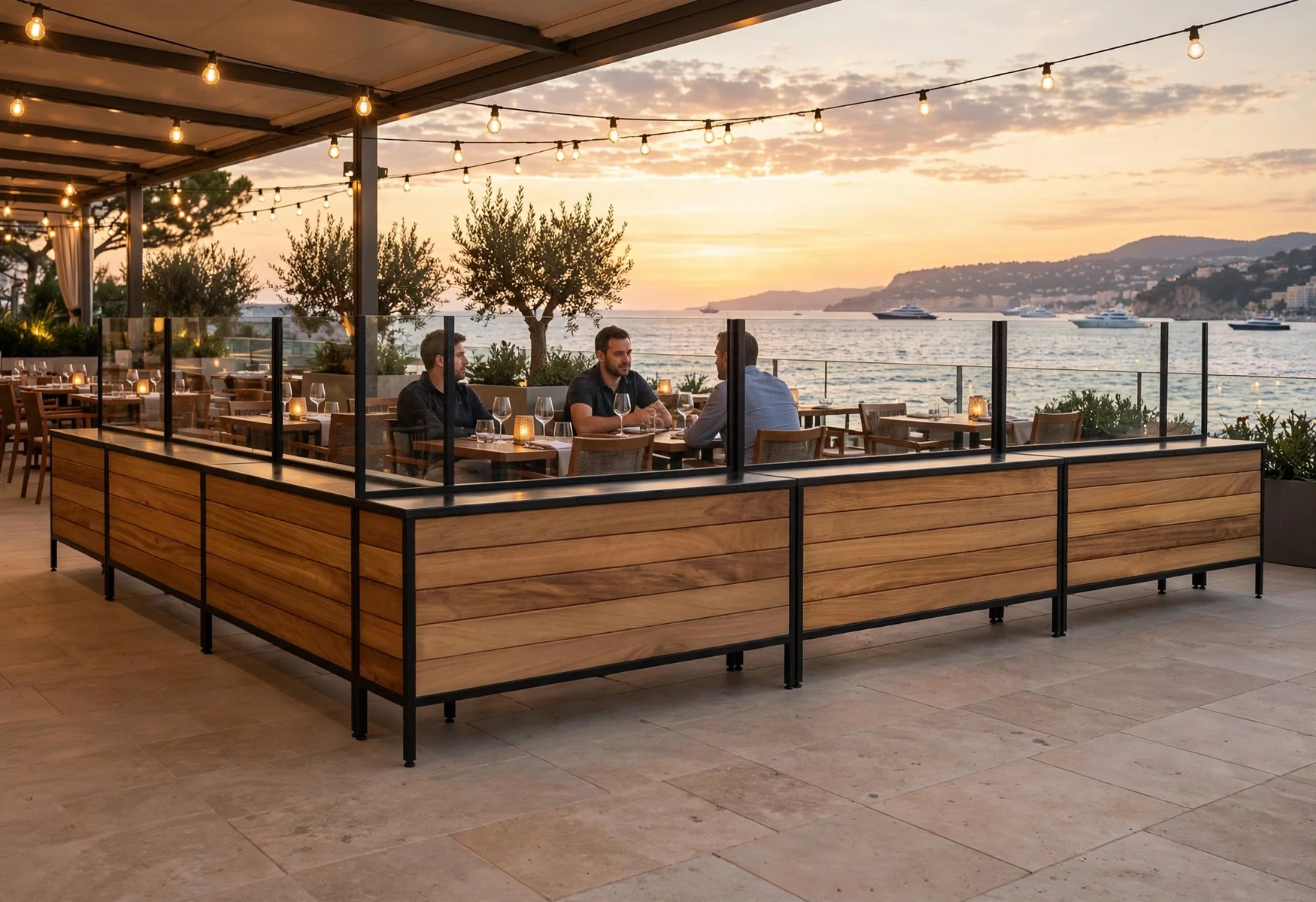Camlı Ahşap Saksı | Restoran ve Kafe Tipi